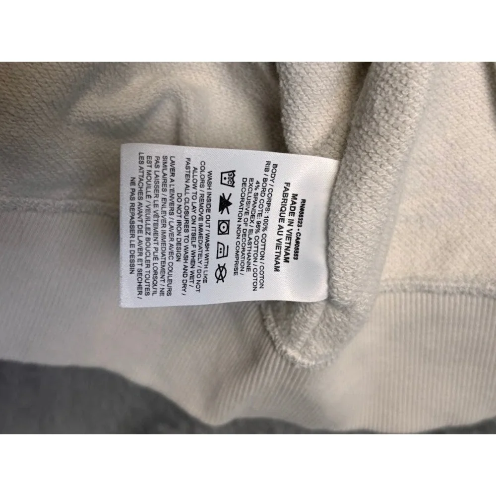 Nike Colorblock Swoosh Logo Zipper Front‎ Sweatshirt Cream Beige Size M